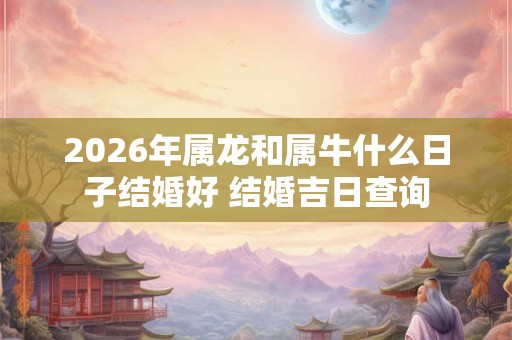 2026年属龙和属牛什么日子结婚好 结婚吉日查询