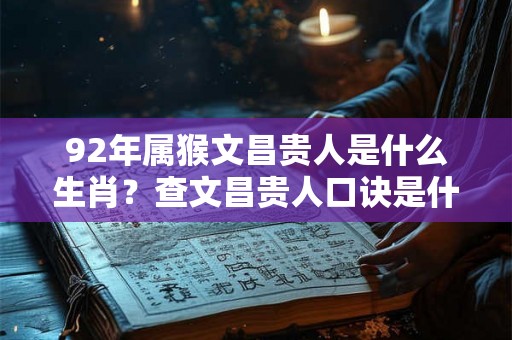 92年属猴文昌贵人是什么生肖？查文昌贵人口诀是什么？