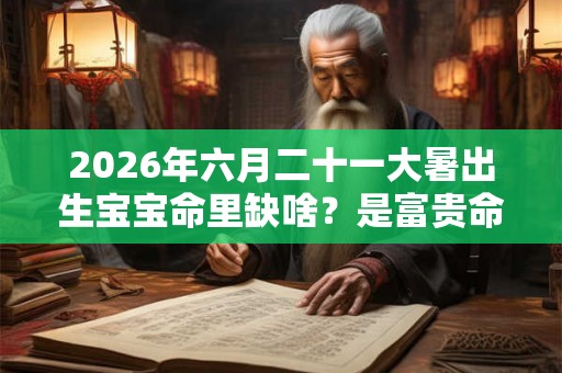 2026年六月二十一大暑出生宝宝命里缺啥？是富贵命吗？
