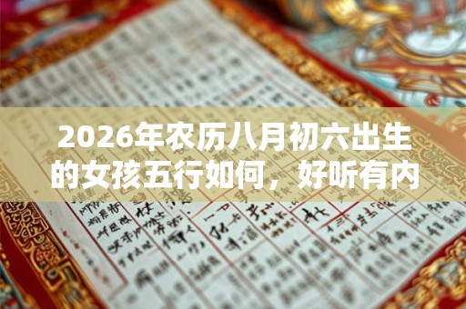 2026年农历八月初六出生的女孩五行如何，好听有内涵名字推荐