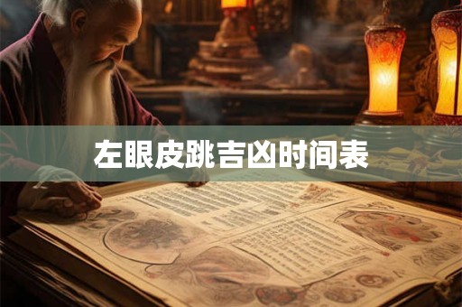 左眼皮跳吉凶时间表
