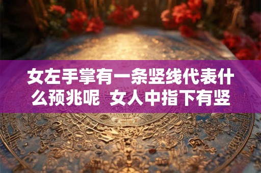 女左手掌有一条竖线代表什么预兆呢 女人中指下有竖纹手相 女左手掌有一条竖线代表什么预兆呢 女人中指下有竖纹手相