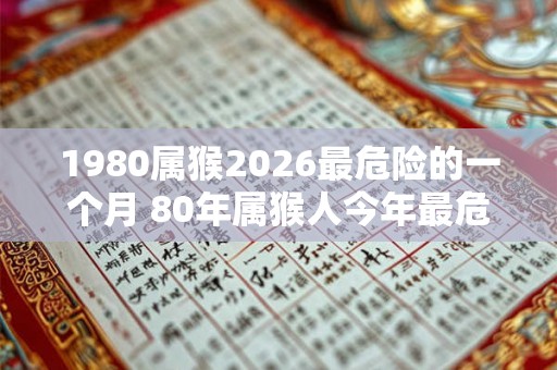 1980属猴2026最危险的一个月 80年属猴人今年最危险月份 1980属猴2026最危险的一个月 80年属猴人今年最危险月份