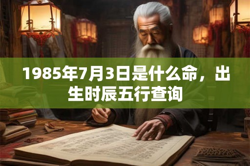 1985年7月3日是什么命，出生时辰五行查询