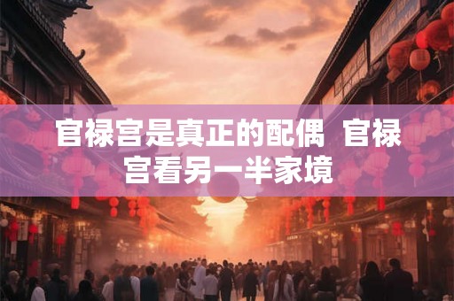官禄宫是真正的配偶  官禄宫看另一半家境