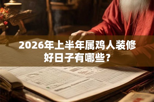 2026年上半年属鸡人装修好日子有哪些？