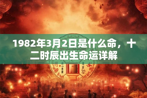 1982年3月2日是什么命，十二时辰出生命运详解