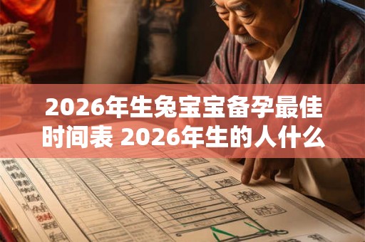 2026年生兔宝宝备孕最佳时间表 2026年生的人什么命