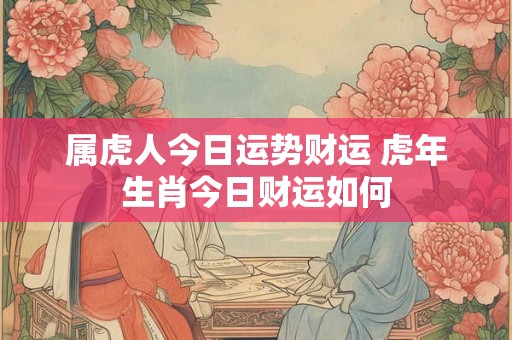属虎人今日运势财运 虎年生肖今日财运如何