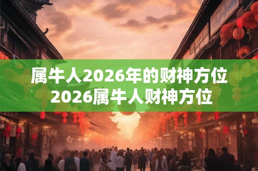 属牛人2026年的财神方位 2026属牛人财神方位