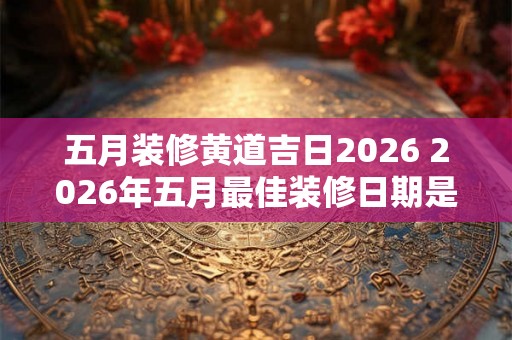 五月装修黄道吉日2026 2026年五月最佳装修日期是哪天