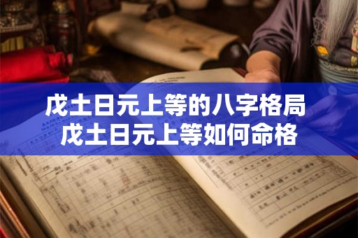 戊土日元上等的八字格局 戊土日元上等如何命格