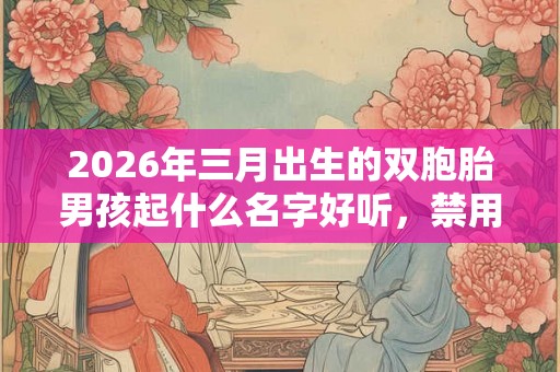 2026年三月出生的双胞胎男孩起什么名字好听，禁用什么字