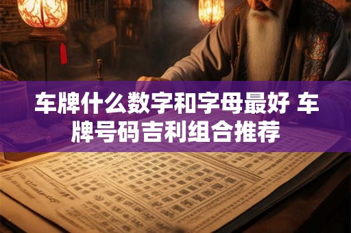 车牌什么数字和字母最好 车牌号码吉利组合推荐
