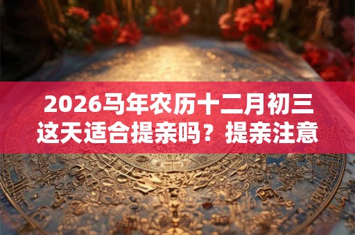 2026马年农历十二月初三这天适合提亲吗？提亲注意几点