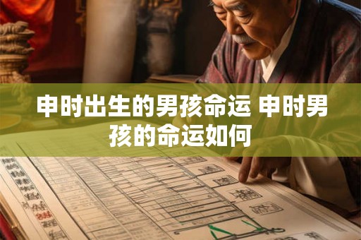 申时出生的男孩命运 申时男孩的命运如何