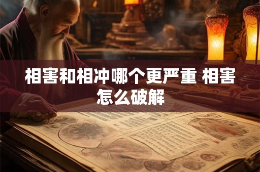 相害和相冲哪个更严重 相害怎么破解