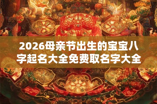2026母亲节出生的宝宝八字起名大全免费取名字大全 2026母亲节出生的宝宝八字起名大全免费取名字大全