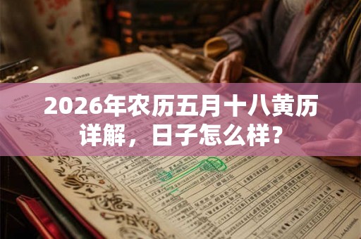 2026年农历五月十八黄历详解，日子怎么样？