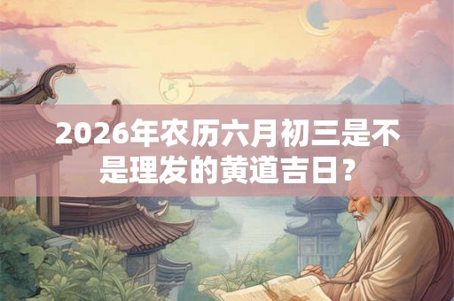 2026年农历六月初三是不是理发的黄道吉日？