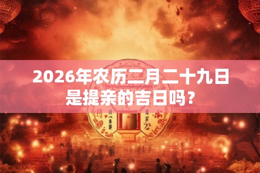 2026年农历二月二十九日是提亲的吉日吗？