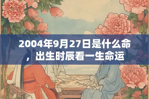 2004年9月27日是什么命，出生时辰看一生命运