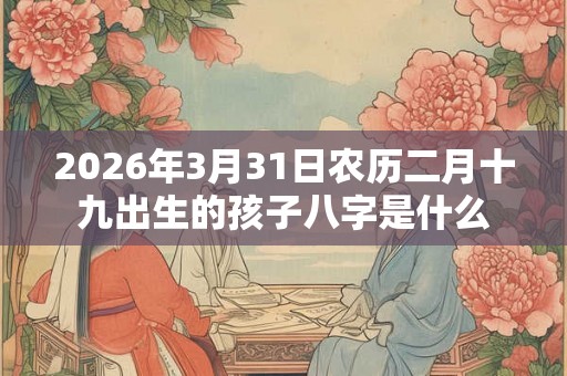 2026年3月31日农历二月十九出生的孩子八字是什么 2026年3月31日农历二月十九出生的孩子八字是什么