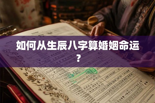 如何从生辰八字算婚姻命运？