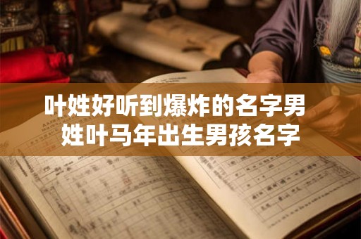 叶姓好听到爆炸的名字男  姓叶马年出生男孩名字