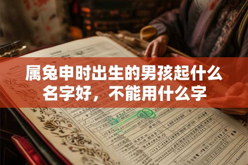 属兔申时出生的男孩起什么名字好，不能用什么字