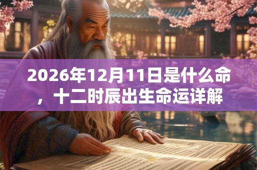2026年12月11日是什么命，十二时辰出生命运详解