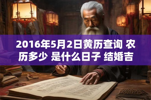 2016年5月2日黄历查询 农历多少 是什么日子 结婚吉时 2016年5月2日黄历查询 农历多少 是什么日子 结婚吉时