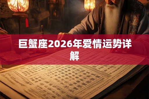巨蟹座2026年爱情运势详解