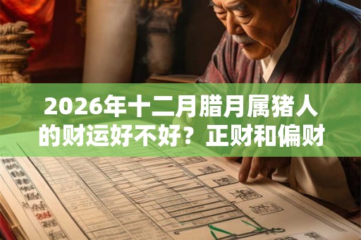 2026年十二月腊月属猪人的财运好不好？正财和偏财运好吗？