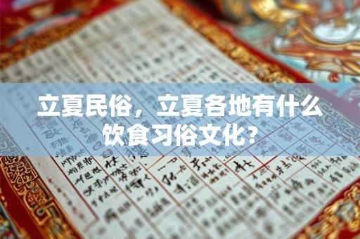 立夏民俗，立夏各地有什么饮食习俗文化？