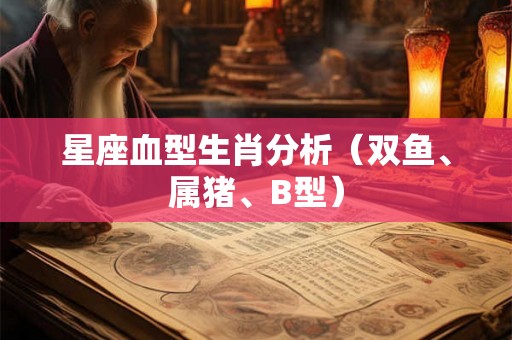 星座血型生肖分析（双鱼、属猪、B型）