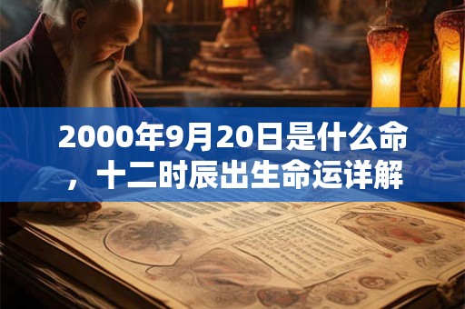 2000年9月20日是什么命，十二时辰出生命运详解