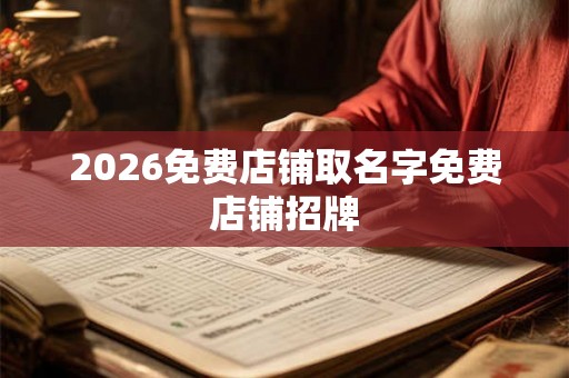 2026免费店铺取名字免费店铺招牌