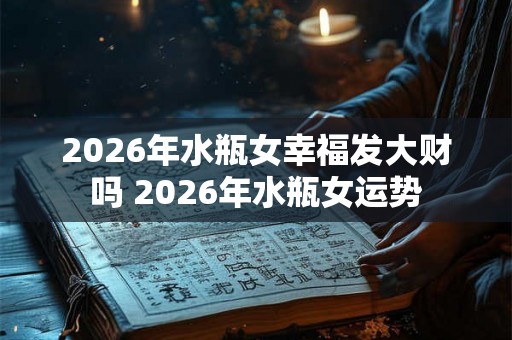2026年水瓶女幸福发大财吗 2026年水瓶女运势
