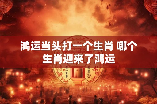 鸿运当头打一个生肖 哪个生肖迎来了鸿运