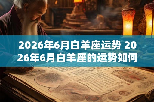 2026年6月白羊座运势 2026年6月白羊座的运势如何