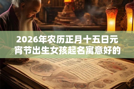 2026年农历正月十五日元宵节出生女孩起名寓意好的字