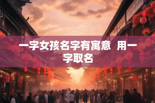 一字女孩名字有寓意  用一字取名