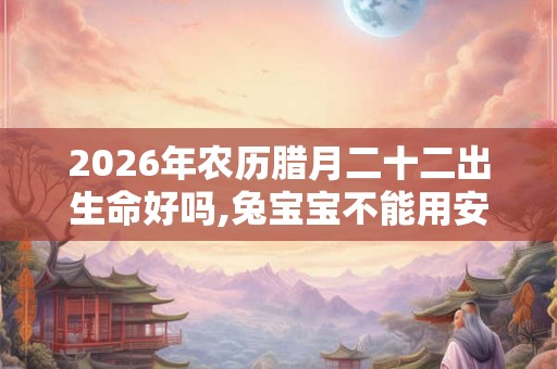 2026年农历腊月二十二出生命好吗,兔宝宝不能用安字吗