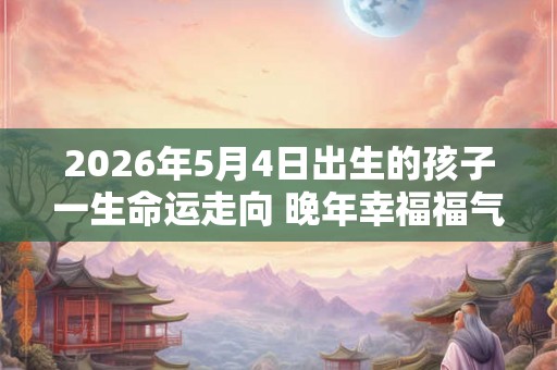 2026年5月4日出生的孩子一生命运走向 晚年幸福福气满满 2026年5月4日出生的孩子一生命运走向 晚年幸福福气满满