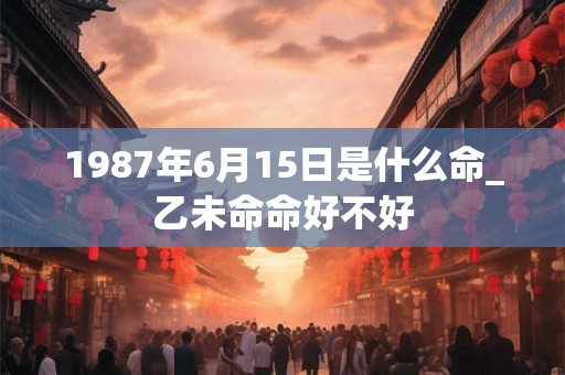 1987年6月15日是什么命_乙未命命好不好