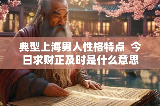 典型上海男人性格特点  今日求财正及时是什么意思