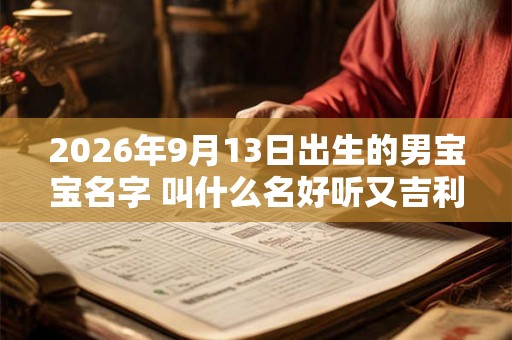 2026年9月13日出生的男宝宝名字 叫什么名好听又吉利