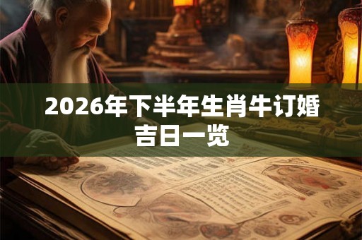 2026年下半年生肖牛订婚吉日一览