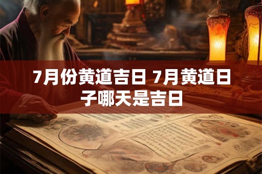 7月份黄道吉日 7月黄道日子哪天是吉日